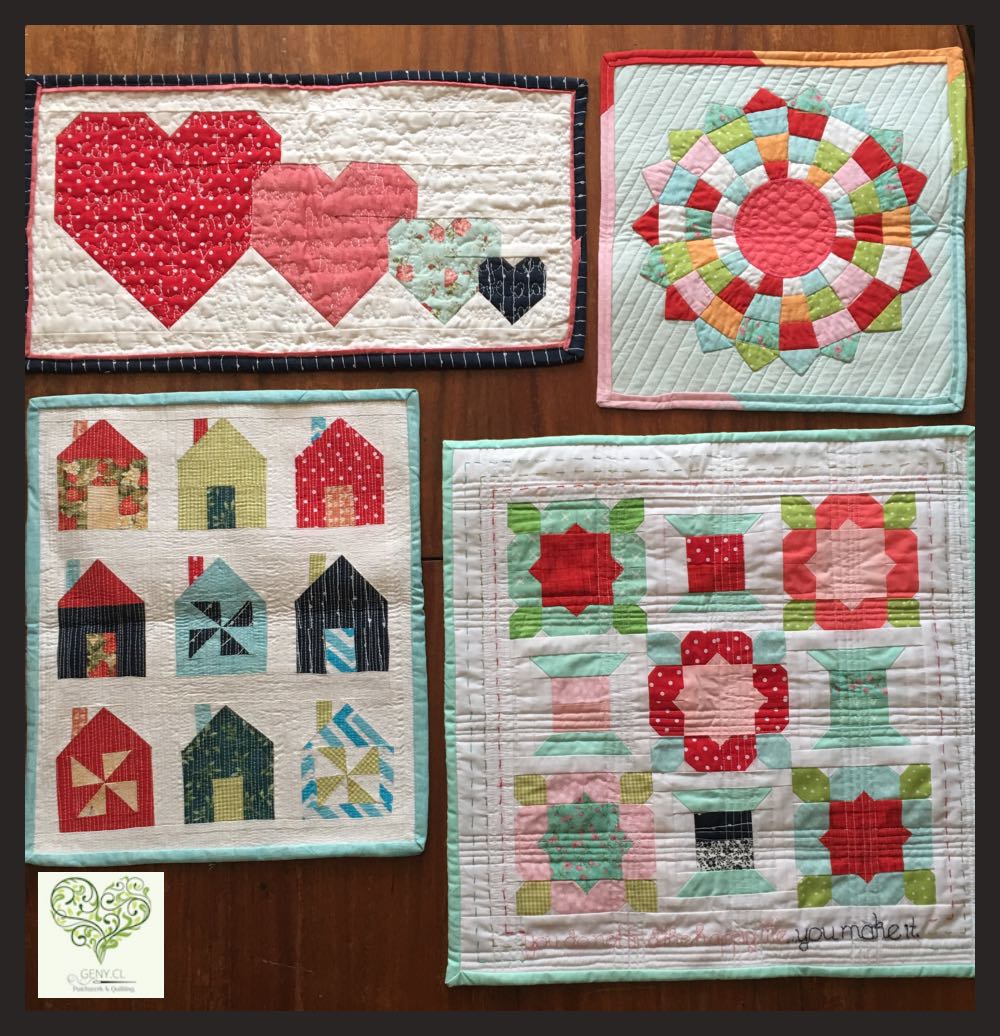 Mini Quilts sobre la mesa de comedor