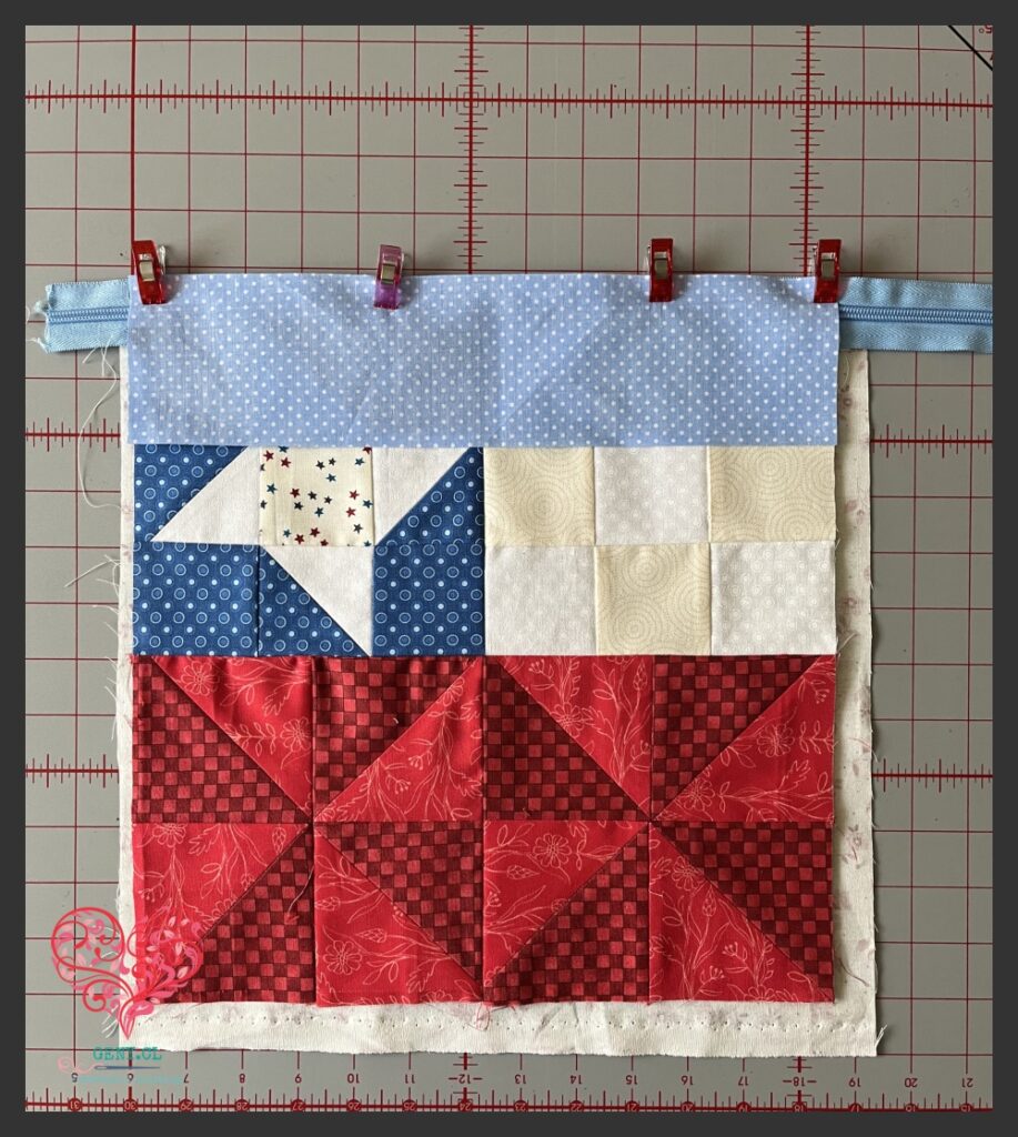 ubicacion tela delantera arriba del cierre