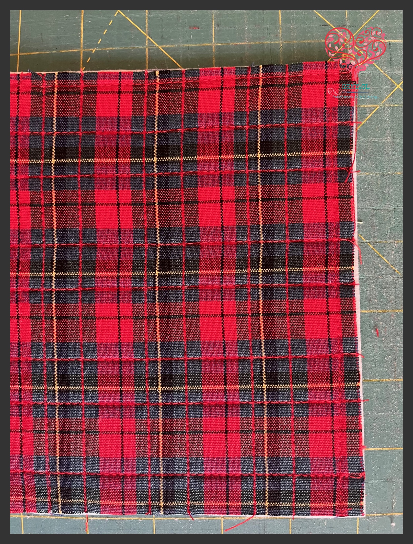 resultado de coser y acolchar dos telas