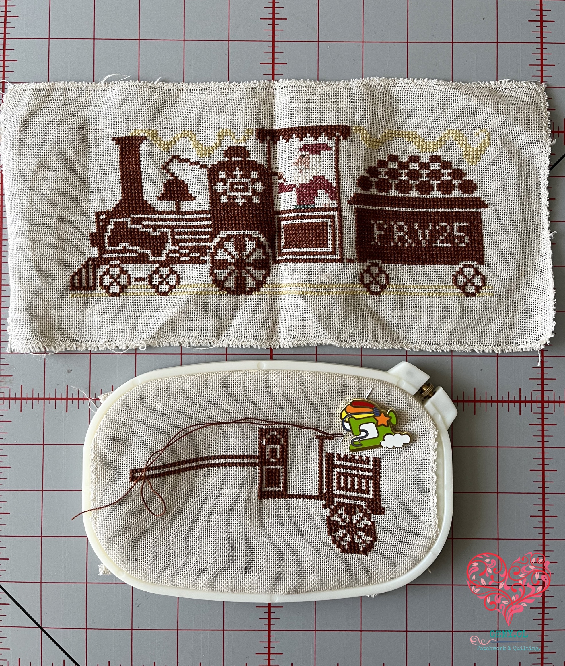 Rotación de Bordados de Punto Cruz, Santa Arrives In de Prairie Schooker